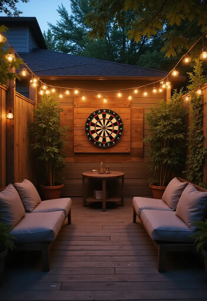 30+ Dart Board Wall Ideas That Look Cool and Protect Your Walls 204 30+ Dart Board Wall Ideas That Look Cool and Protect Your Walls - 30. Outdoor Dart Board Ideas
