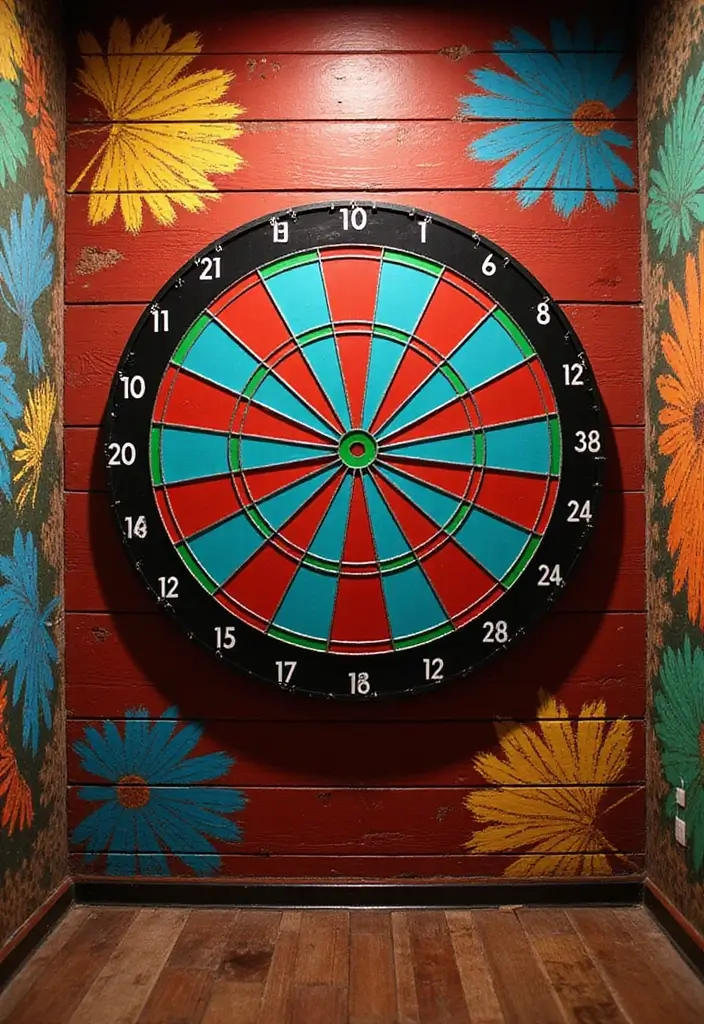 30+ Dart Board Wall Ideas That Look Cool and Protect Your Walls 36 30+ Dart Board Wall Ideas That Look Cool and Protect Your Walls - 6. Interactive Wall Art with Darts