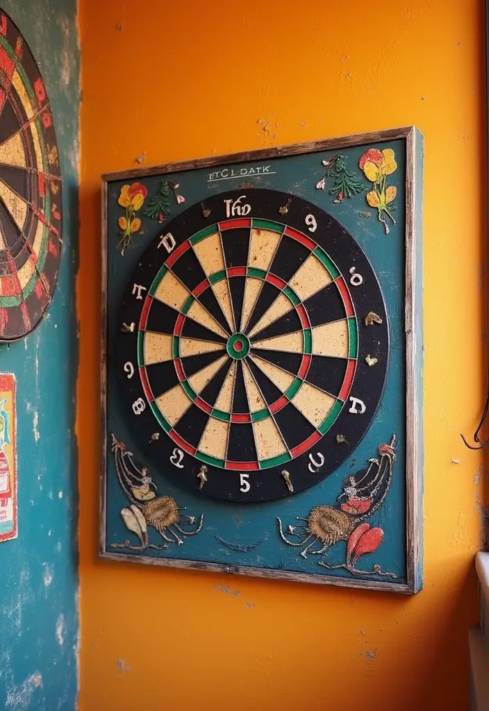 30+ Dart Board Wall Ideas That Look Cool and Protect Your Walls 55 30+ Dart Board Wall Ideas That Look Cool and Protect Your Walls - 9. Vertical Dart Board Display