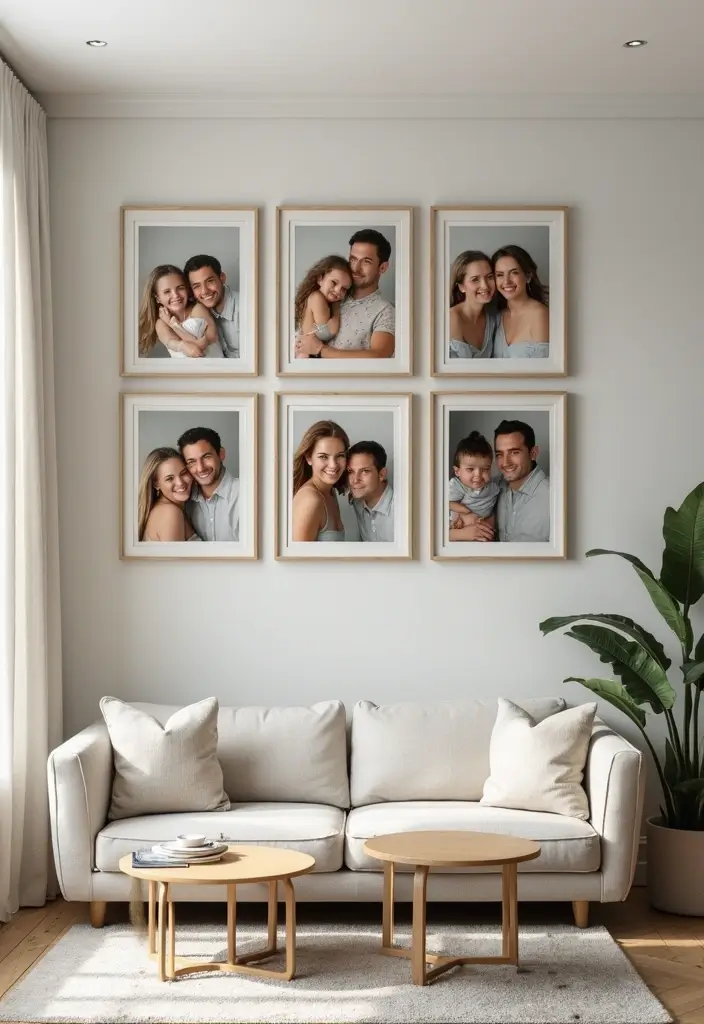 30+ Family Picture Wall Ideas That Tell Your Story Beautifully 1 30+ Family Picture Wall Ideas That Tell Your Story Beautifully - 1. The Classic Grid Layout
