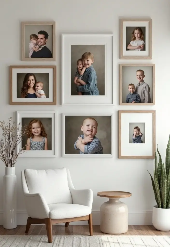 30+ Family Picture Wall Ideas That Tell Your Story Beautifully 105 30+ Family Picture Wall Ideas That Tell Your Story Beautifully - 17. Faux Gallery Wall
