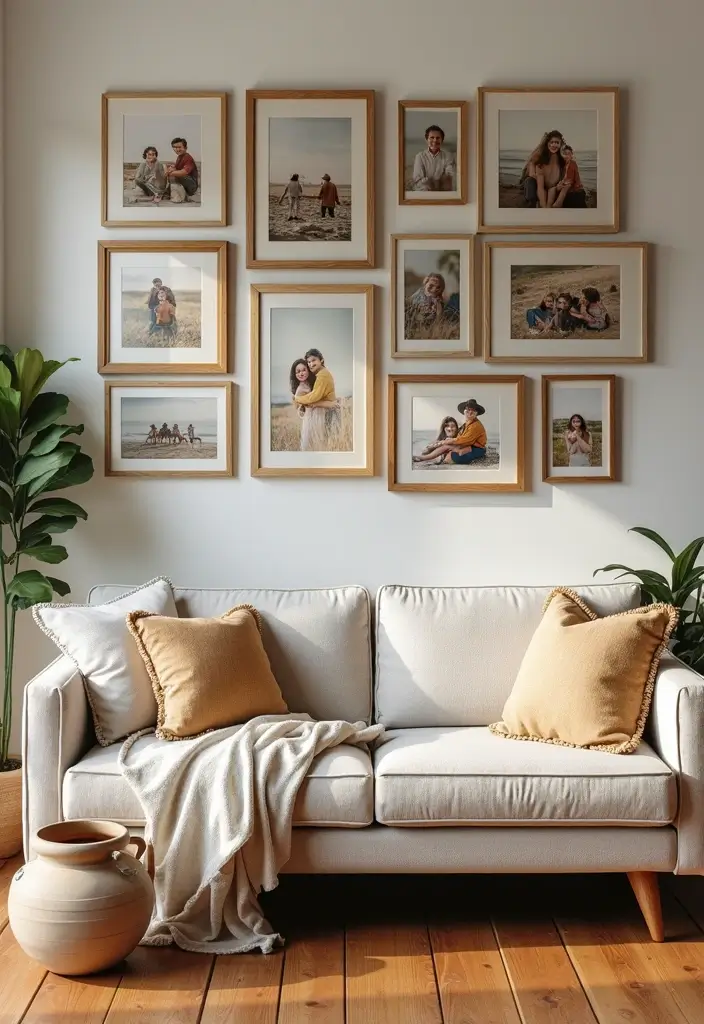 30+ Family Picture Wall Ideas That Tell Your Story Beautifully 8 30+ Family Picture Wall Ideas That Tell Your Story Beautifully - 2. Mixed Frame Styles