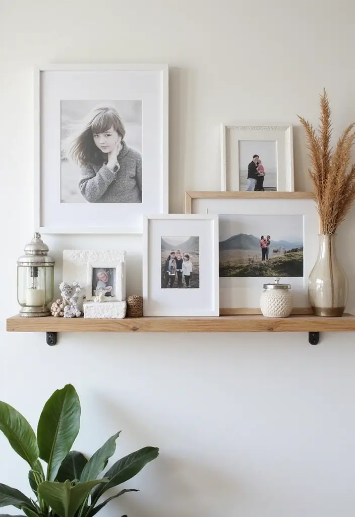 30+ Family Picture Wall Ideas That Tell Your Story Beautifully 185 30+ Family Picture Wall Ideas That Tell Your Story Beautifully - 29. Gallery Ledge Display