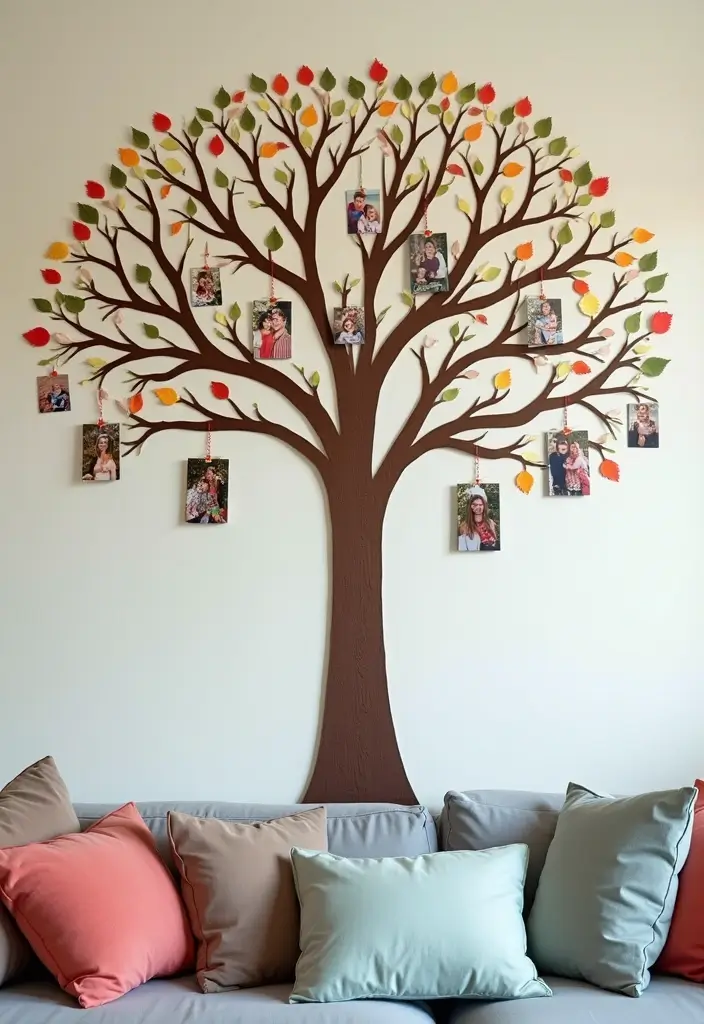 30+ Family Picture Wall Ideas That Tell Your Story Beautifully 15 30+ Family Picture Wall Ideas That Tell Your Story Beautifully - 3. The Family Tree Display