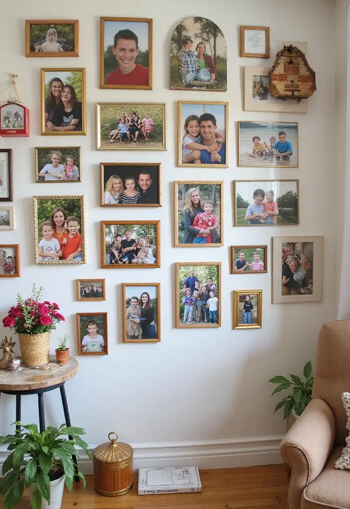 30+ Family Picture Wall Ideas That Tell Your Story Beautifully 29 30+ Family Picture Wall Ideas That Tell Your Story Beautifully - 5. Thematic Sections