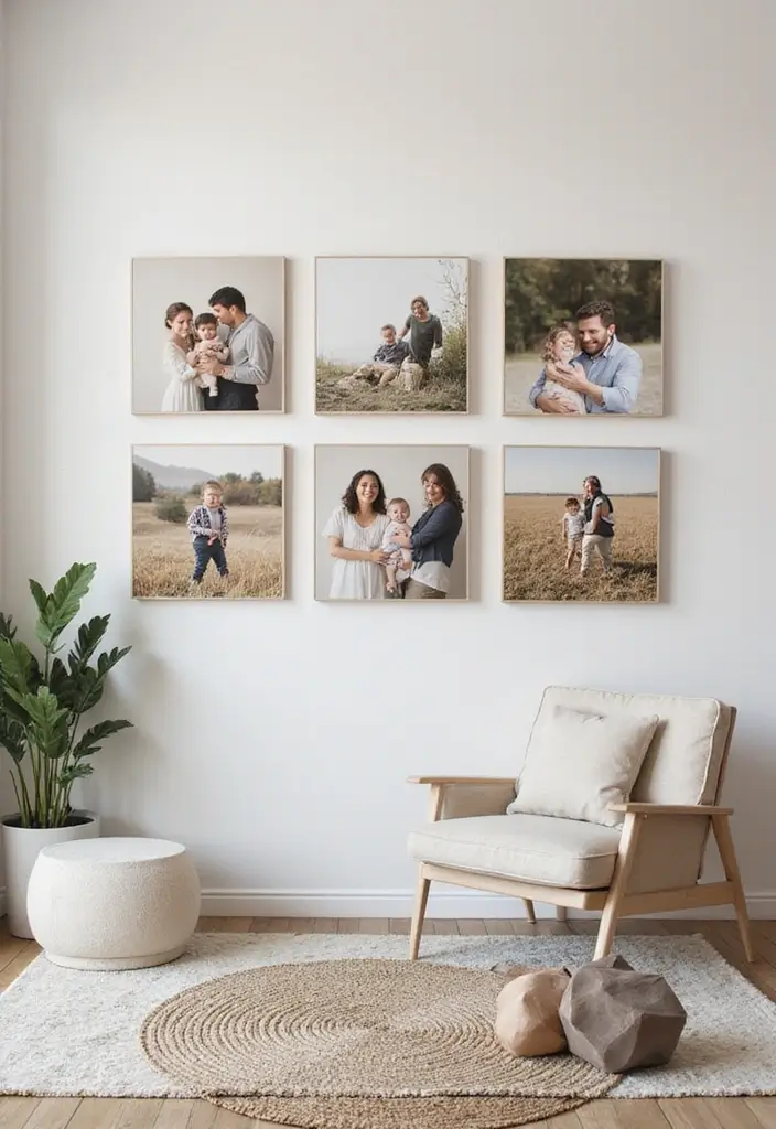 30+ Family Picture Wall Ideas That Tell Your Story Beautifully 34 30+ Family Picture Wall Ideas That Tell Your Story Beautifully - 6. Canvas Prints for a Chic Look