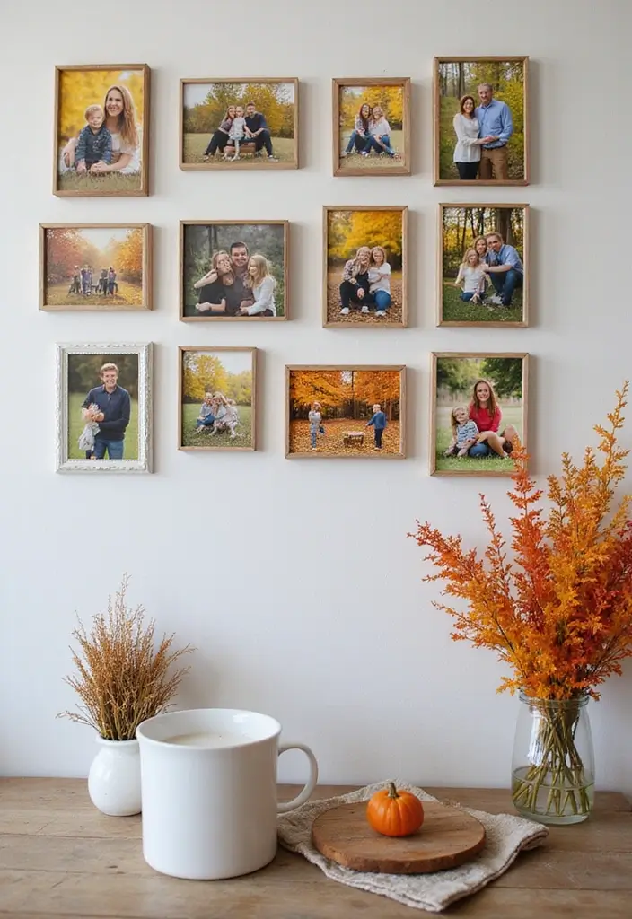 30+ Family Picture Wall Ideas That Tell Your Story Beautifully 53 30+ Family Picture Wall Ideas That Tell Your Story Beautifully - 9. Seasonal Rotations