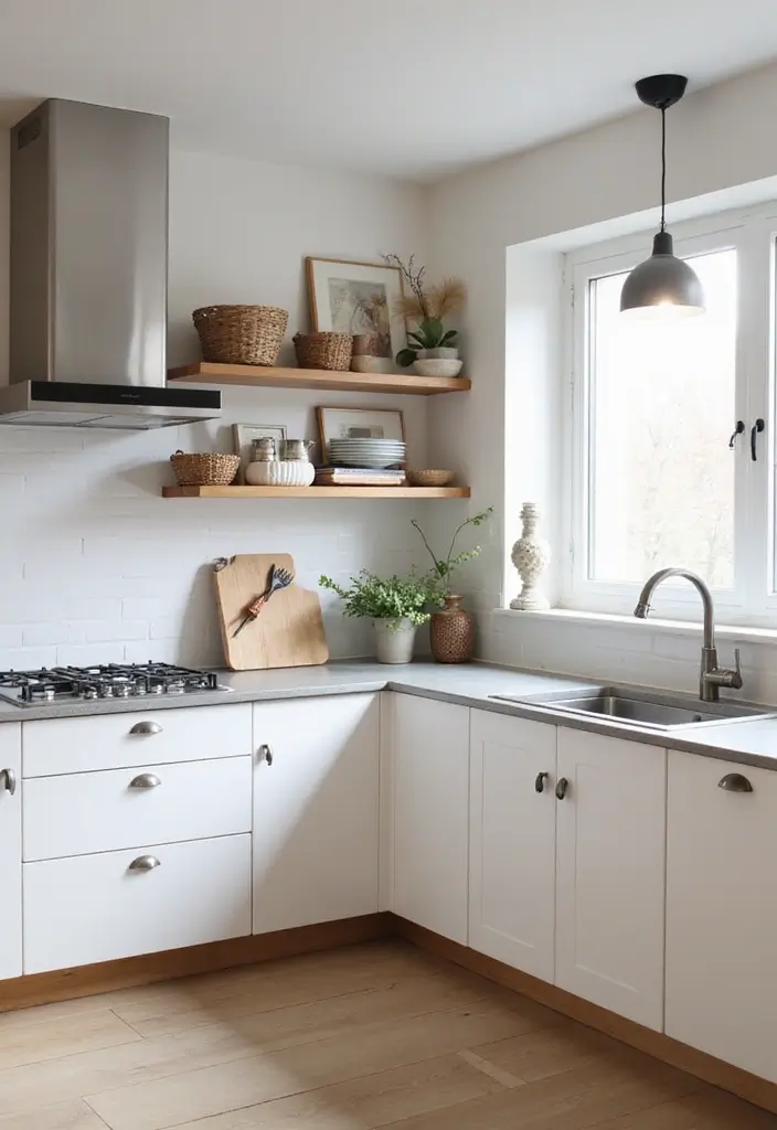 30+ L Shaped Kitchen Ideas That Maximize Corners and Functionality 1 30+ L Shaped Kitchen Ideas That Maximize Corners and Functionality - 1. Minimalist White and Wood