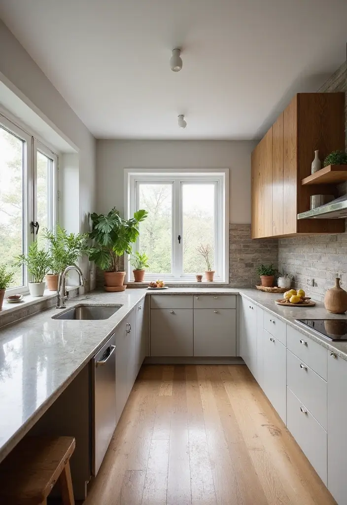 30+ L Shaped Kitchen Ideas That Maximize Corners and Functionality 46 30+ L Shaped Kitchen Ideas That Maximize Corners and Functionality - 10. Natural Elements