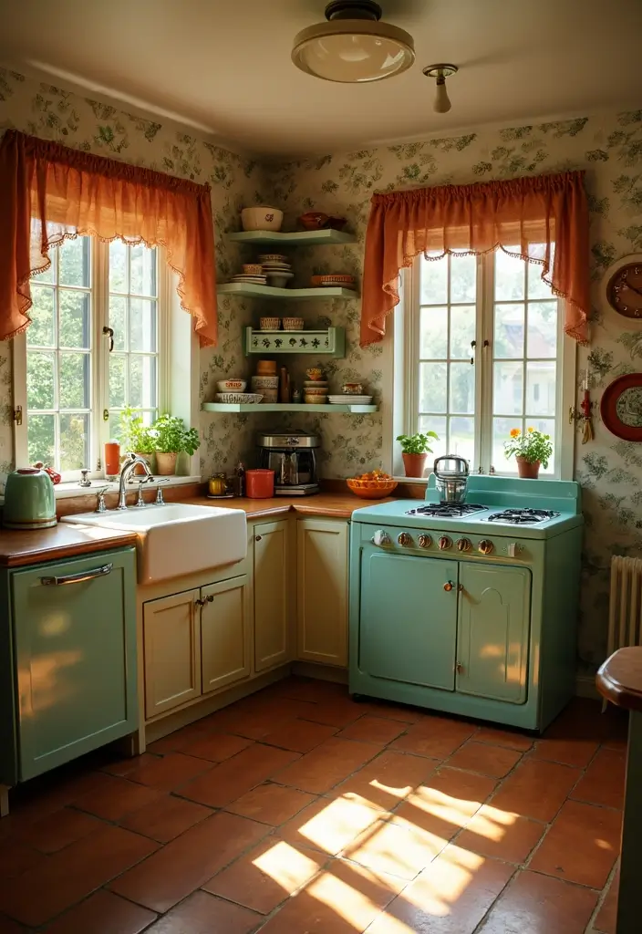 30+ L Shaped Kitchen Ideas That Maximize Corners and Functionality 73 30+ L Shaped Kitchen Ideas That Maximize Corners and Functionality - 15. Vintage Vibes