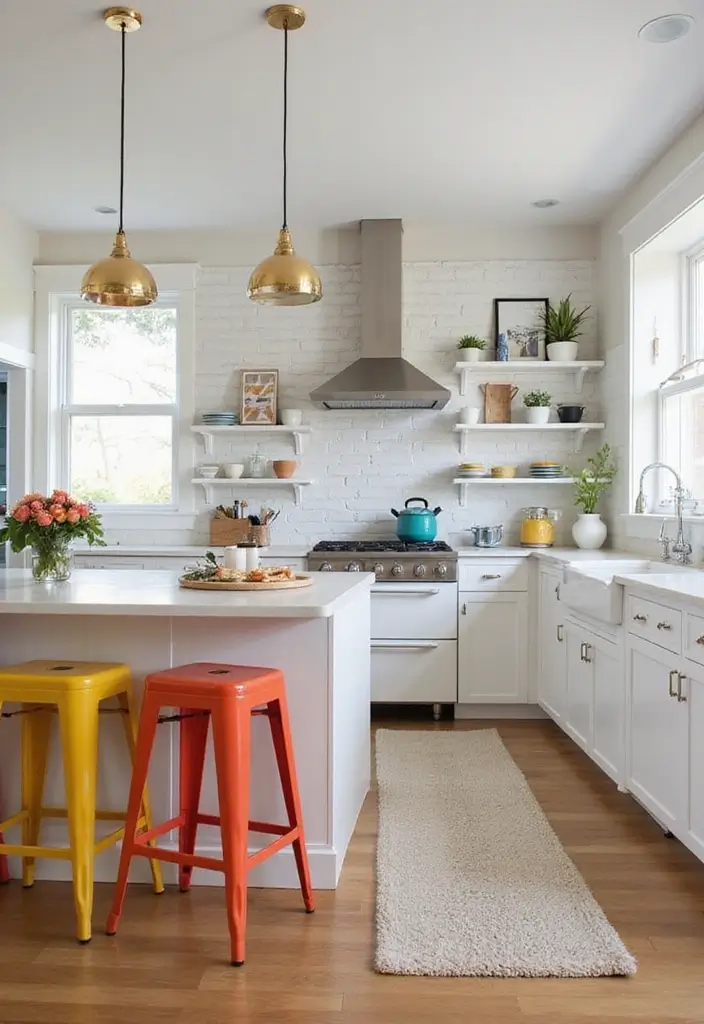 30+ L Shaped Kitchen Ideas That Maximize Corners and Functionality 109 30+ L Shaped Kitchen Ideas That Maximize Corners and Functionality - 21. Colorful Accents