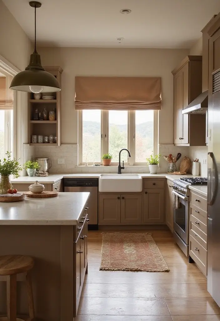 30+ L Shaped Kitchen Ideas That Maximize Corners and Functionality 138 30+ L Shaped Kitchen Ideas That Maximize Corners and Functionality - 26. Warm Neutral Palettes