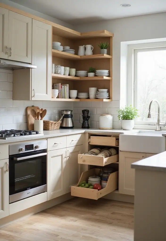 30+ L Shaped Kitchen Ideas That Maximize Corners and Functionality 152 30+ L Shaped Kitchen Ideas That Maximize Corners and Functionality - 28. Creative Use of Corners