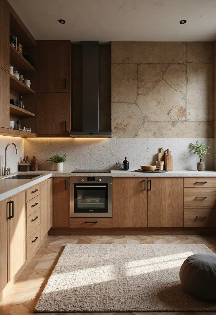 30+ L Shaped Kitchen Ideas That Maximize Corners and Functionality 35 30+ L Shaped Kitchen Ideas That Maximize Corners and Functionality - 7. Textured Touches