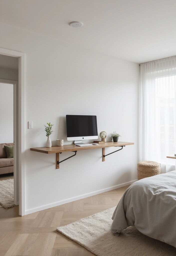30+ Light Bedroom Ideas For Airy Open Spaces 111 30+ Light Bedroom Ideas For Airy Open Spaces - 17. Wall-mounted Desks