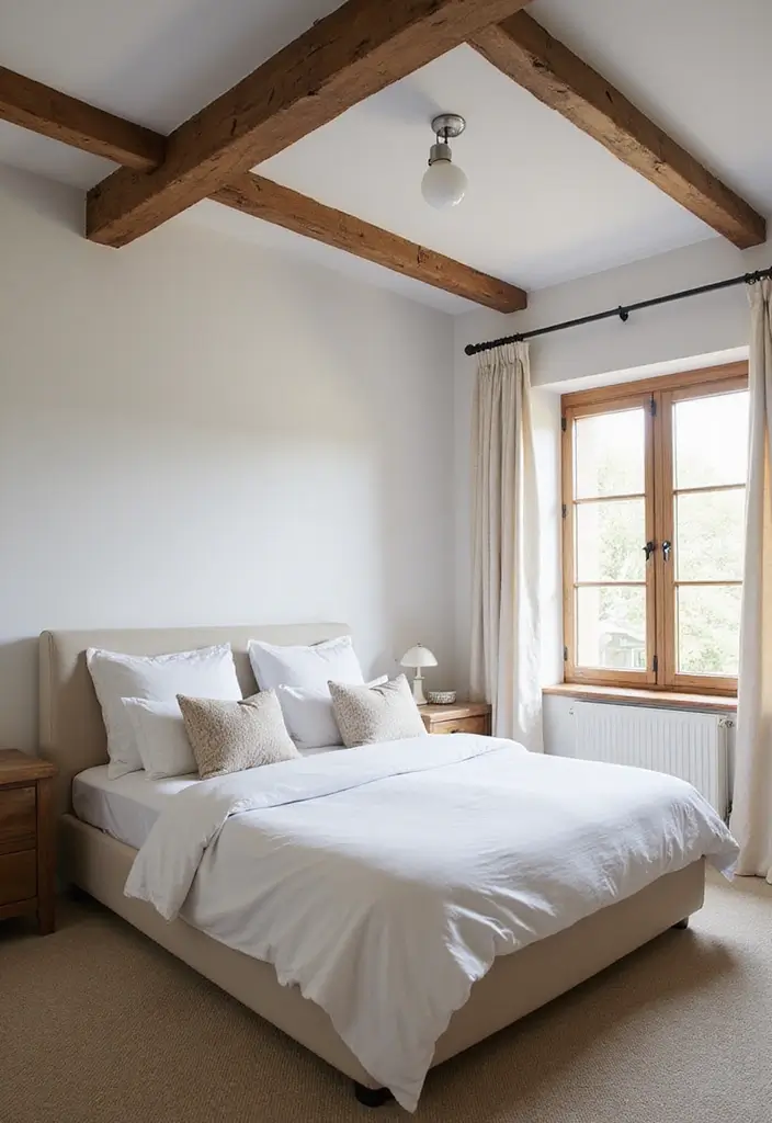 30+ Light Bedroom Ideas For Airy Open Spaces 139 30+ Light Bedroom Ideas For Airy Open Spaces - 21. Ceiling Beams