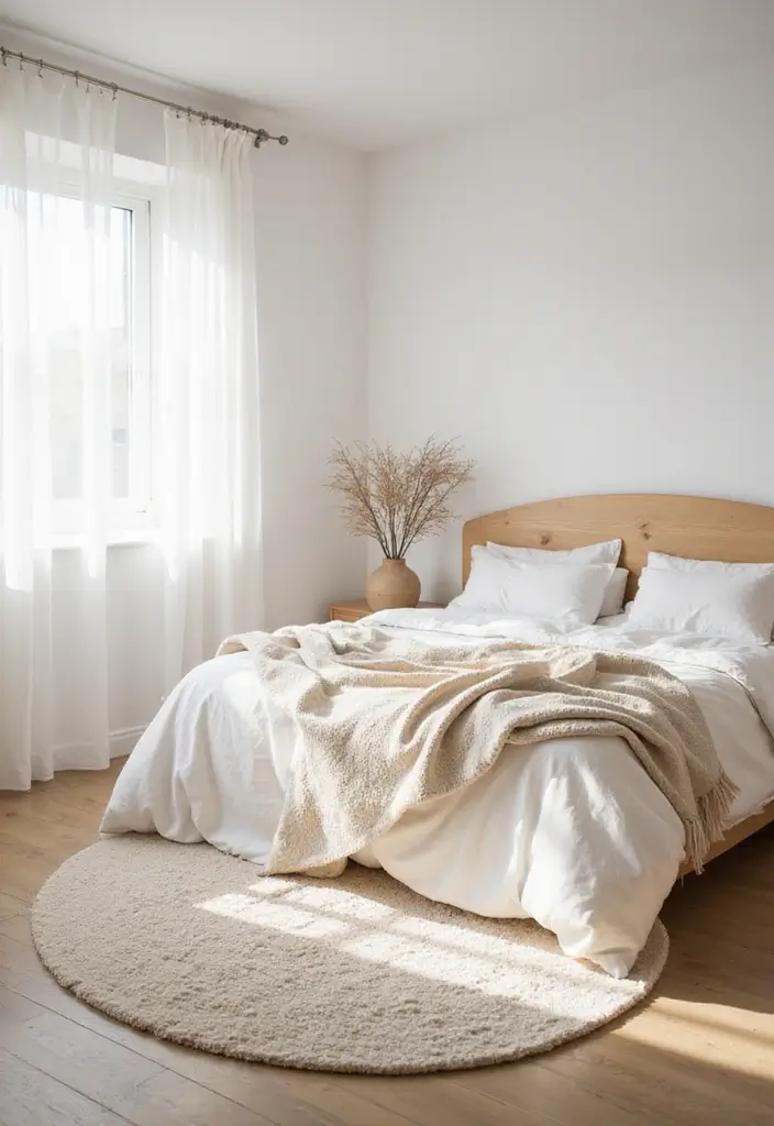 30+ Light Bedroom Ideas For Airy Open Spaces 174 30+ Light Bedroom Ideas For Airy Open Spaces - 26. Soft Area Rugs
