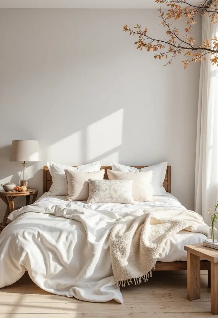 30+ Light Bedroom Ideas For Airy Open Spaces 195 30+ Light Bedroom Ideas For Airy Open Spaces - 29. Seasonal Decor