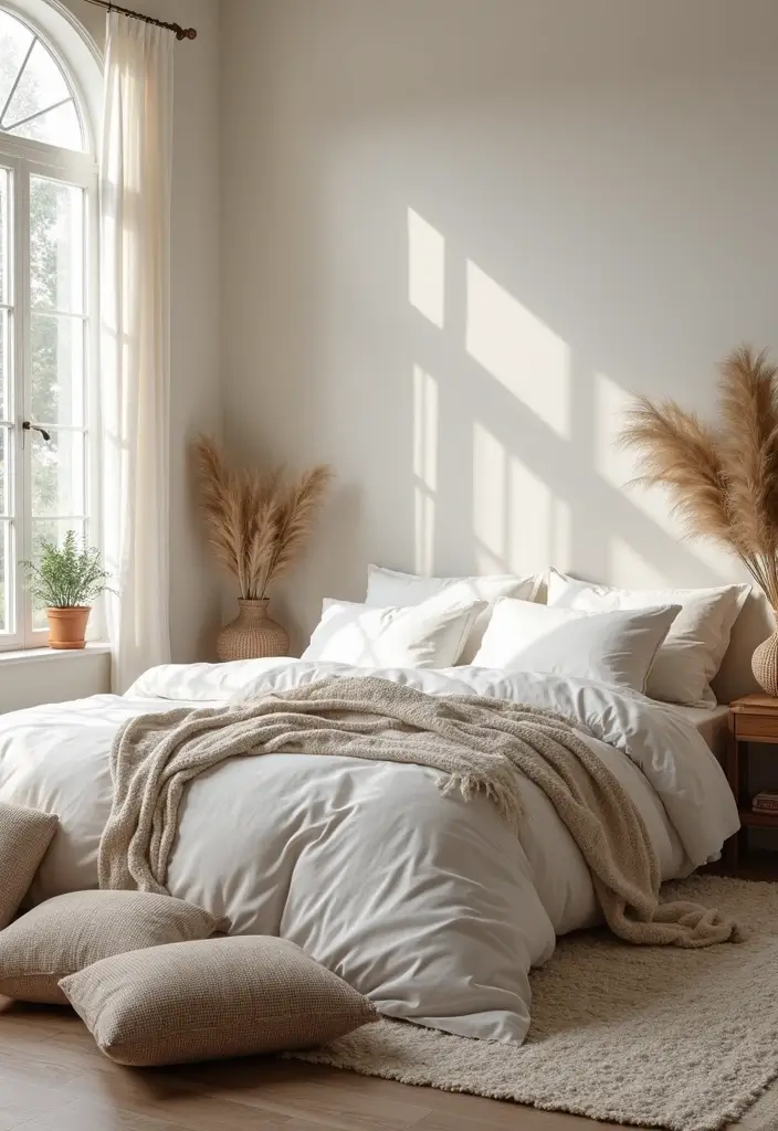 30+ Light Bedroom Ideas For Airy Open Spaces 15 30+ Light Bedroom Ideas For Airy Open Spaces - 3. Layered Textures