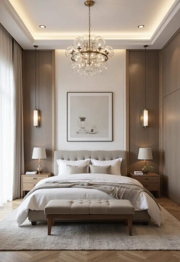 30+ Light Bedroom Ideas For Airy Open Spaces 27 30+ Light Bedroom Ideas For Airy Open Spaces - 5. Statement Light Fixtures