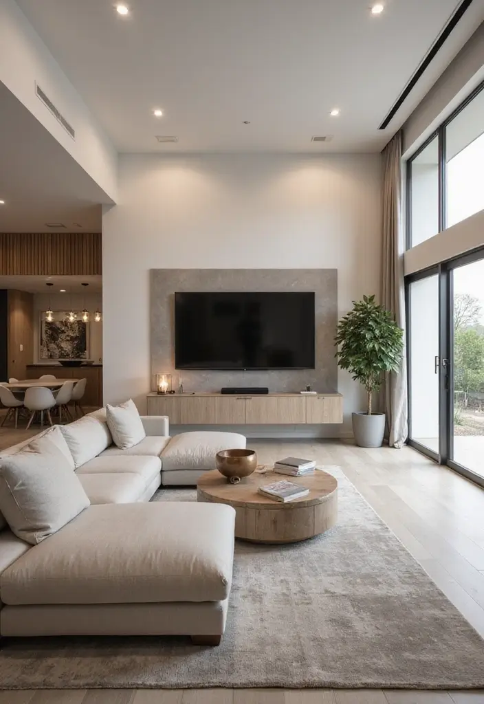 30+ Living Room TV Wall Ideas For A Designer-Look Makeover 78 30+ Living Room TV Wall Ideas For A Designer-Look Makeover - 12. Open Concept Entertainment Zone