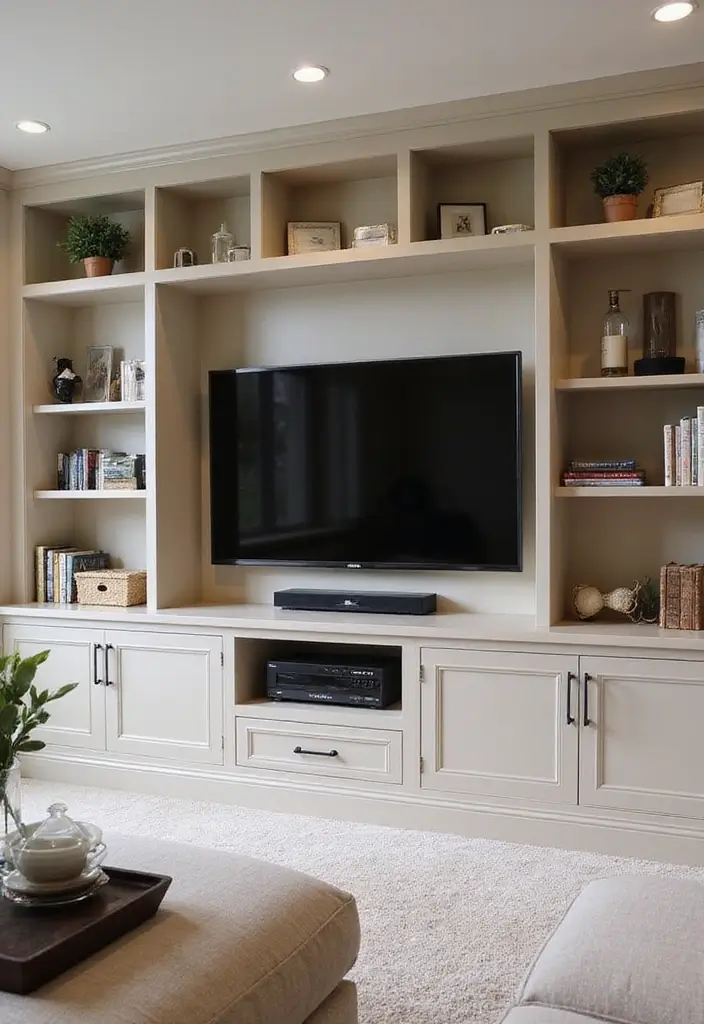 30+ Living Room TV Wall Ideas For A Designer-Look Makeover 85 30+ Living Room TV Wall Ideas For A Designer-Look Makeover - 13. Built-In Media Center