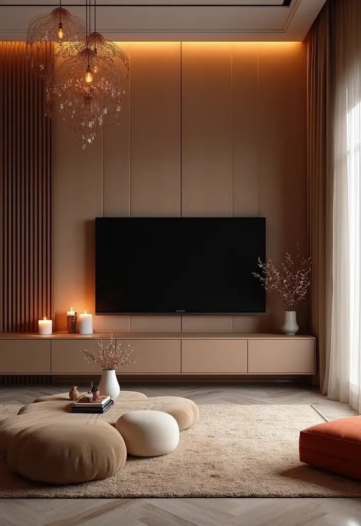 30+ Living Room TV Wall Ideas For A Designer-Look Makeover 181 30+ Living Room TV Wall Ideas For A Designer-Look Makeover - 27. Luxurious Textures