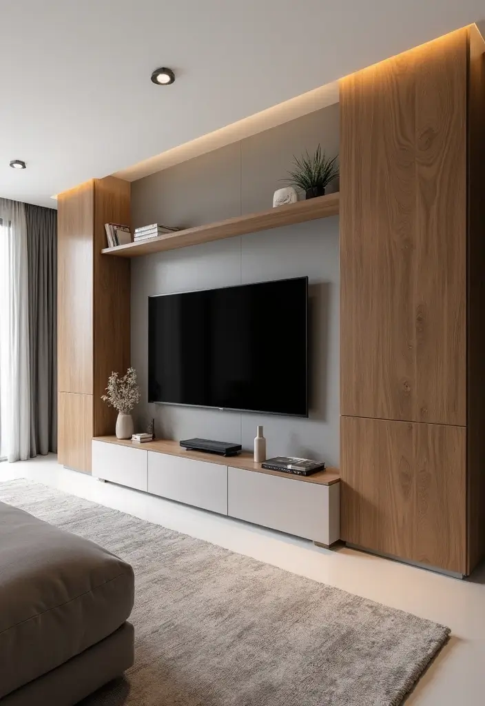 30+ Living Room TV Wall Ideas For A Designer-Look Makeover 22 30+ Living Room TV Wall Ideas For A Designer-Look Makeover - 4. Integrated Cabinets