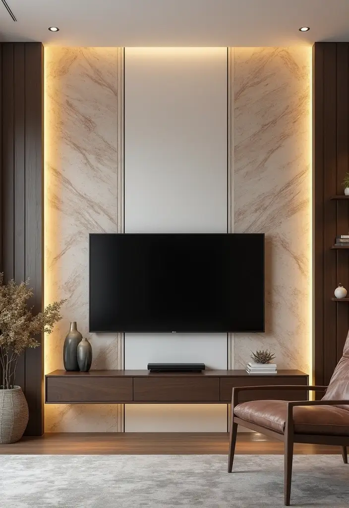 30+ Living Room TV Wall Ideas For A Designer-Look Makeover 29 30+ Living Room TV Wall Ideas For A Designer-Look Makeover - 5. Decorative Wall Panels