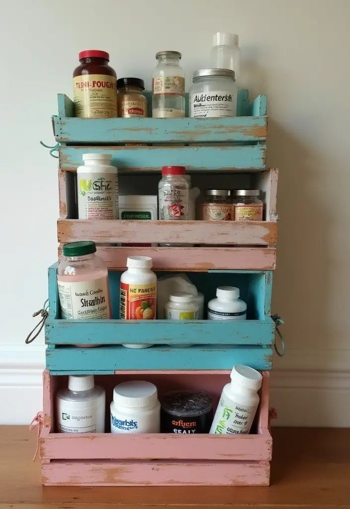 30 Medicine Storage Ideas for Safe and Stylish Home Organization 10. DIY Wooden Crates