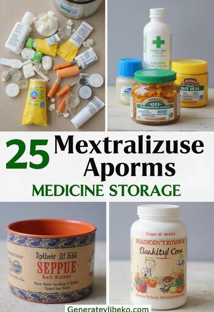 30 Medicine Storage Ideas for Safe and Stylish Home Organization 18. Creative Repurposed Containers