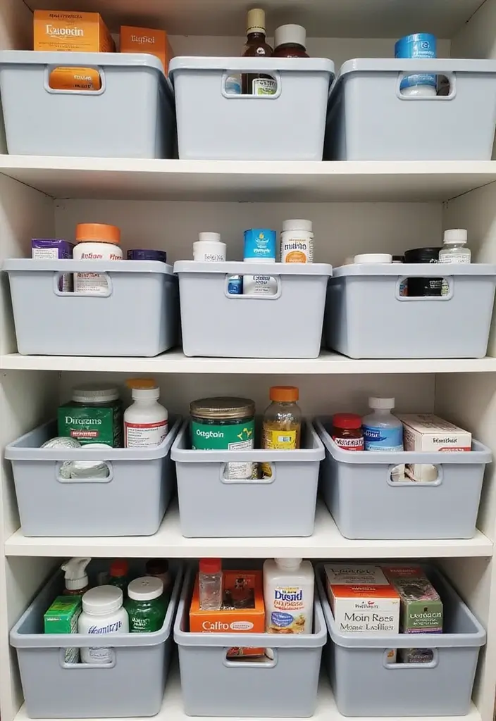 30 Medicine Storage Ideas for Safe and Stylish Home Organization 20. Folding Storage Bins