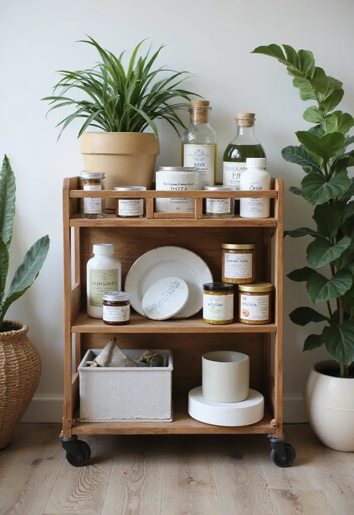 30 Medicine Storage Ideas for Safe and Stylish Home Organization 22. Multi Purpose Storage Cart
