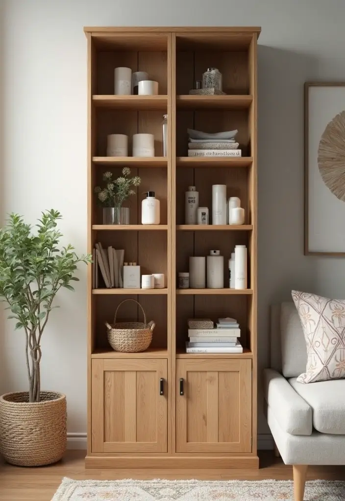 30 Medicine Storage Ideas for Safe and Stylish Home Organization 27. Tall Wooden Cabinets