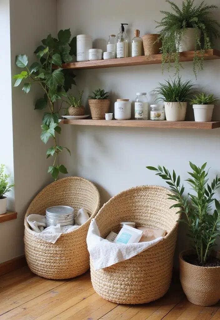 30 Medicine Storage Ideas for Safe and Stylish Home Organization 8. Woven Baskets for a Rustic Touch