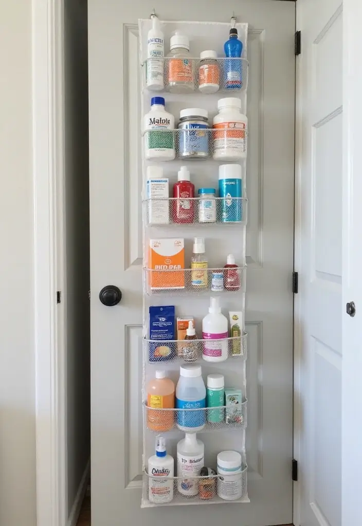 30 Medicine Storage Ideas for Safe and Stylish Home Organization 9. Hanging Organizers on Back of Doors