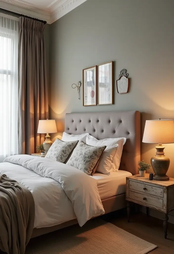 30+ Modern Bedroom Ideas You’ll Want to Copy Instantly 57 30+ Modern Bedroom Ideas You’ll Want to Copy Instantly - 9. Vintage Accents
