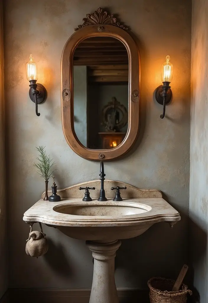 30+ Small Rustic Bathroom Ideas Full of Warm Country Charm 50 30+ Small Rustic Bathroom Ideas Full of Warm Country Charm - 10. Unique Sink Styles