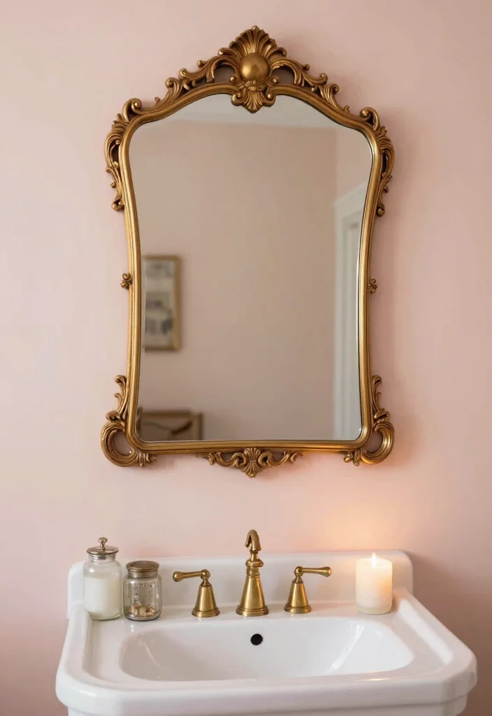 10 Mirror Bathroom Ideas to Reflect Light 1. Vintage Ornate Frames 0