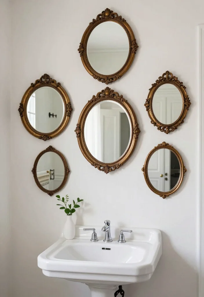 10 Mirror Bathroom Ideas to Reflect Light 3. Antique Round Mirrors 0