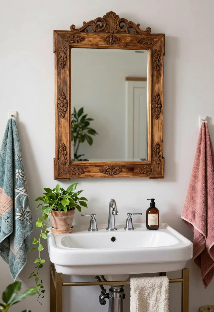 10 Mirror Bathroom Ideas to Reflect Light 4. DIY Vintage Mirror Frames 0