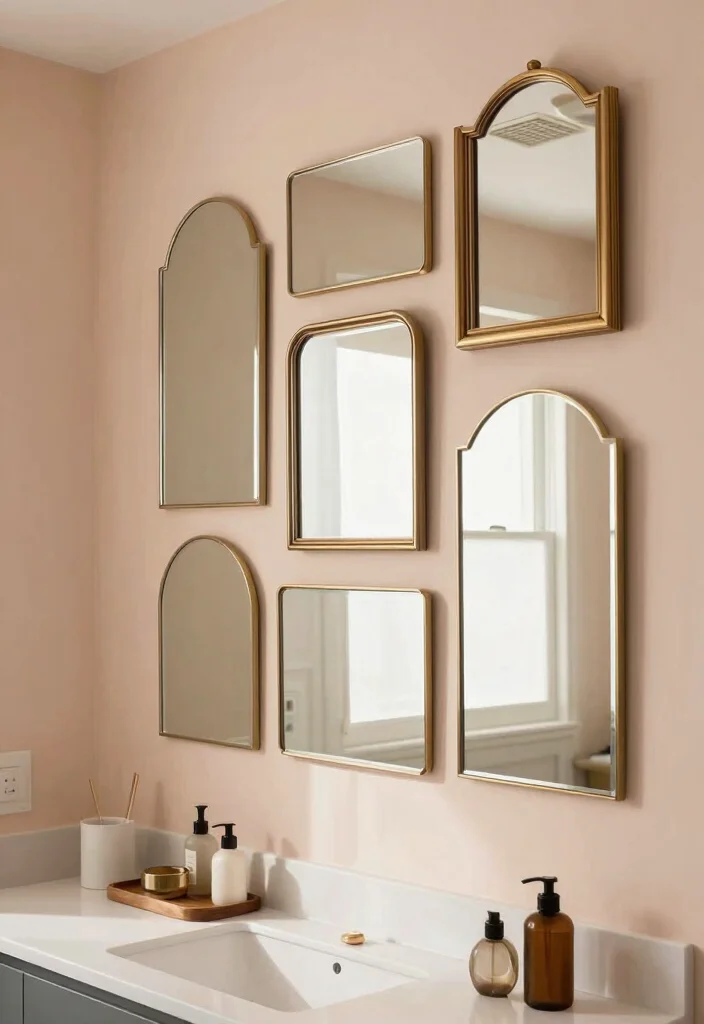 10 Mirror Bathroom Ideas to Reflect Light 9. Multi Mirror Arrangements 0