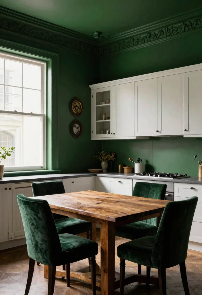 9 Gothic Kitchen Ideas with Dark Dramatic Style 1. Richly Colored Walls 0