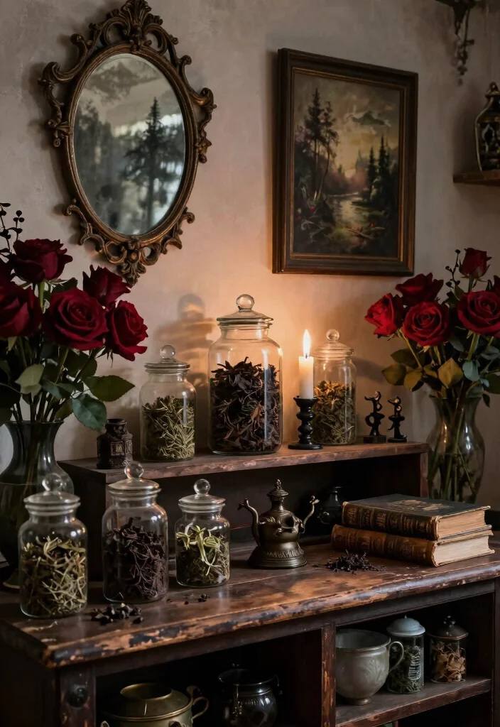 9 Gothic Kitchen Ideas with Dark Dramatic Style 7. Unique Decor Elements 0